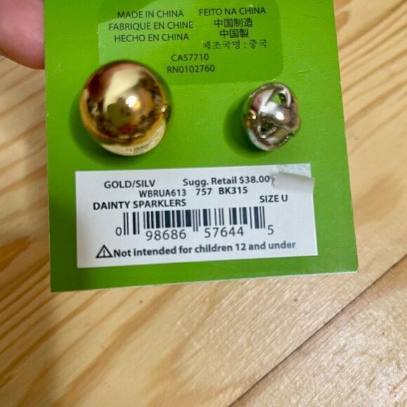 Kate Spade Reversible Gold Dot Modern Silver Earrings Post Interchangeable Set - Picture 3 of 4